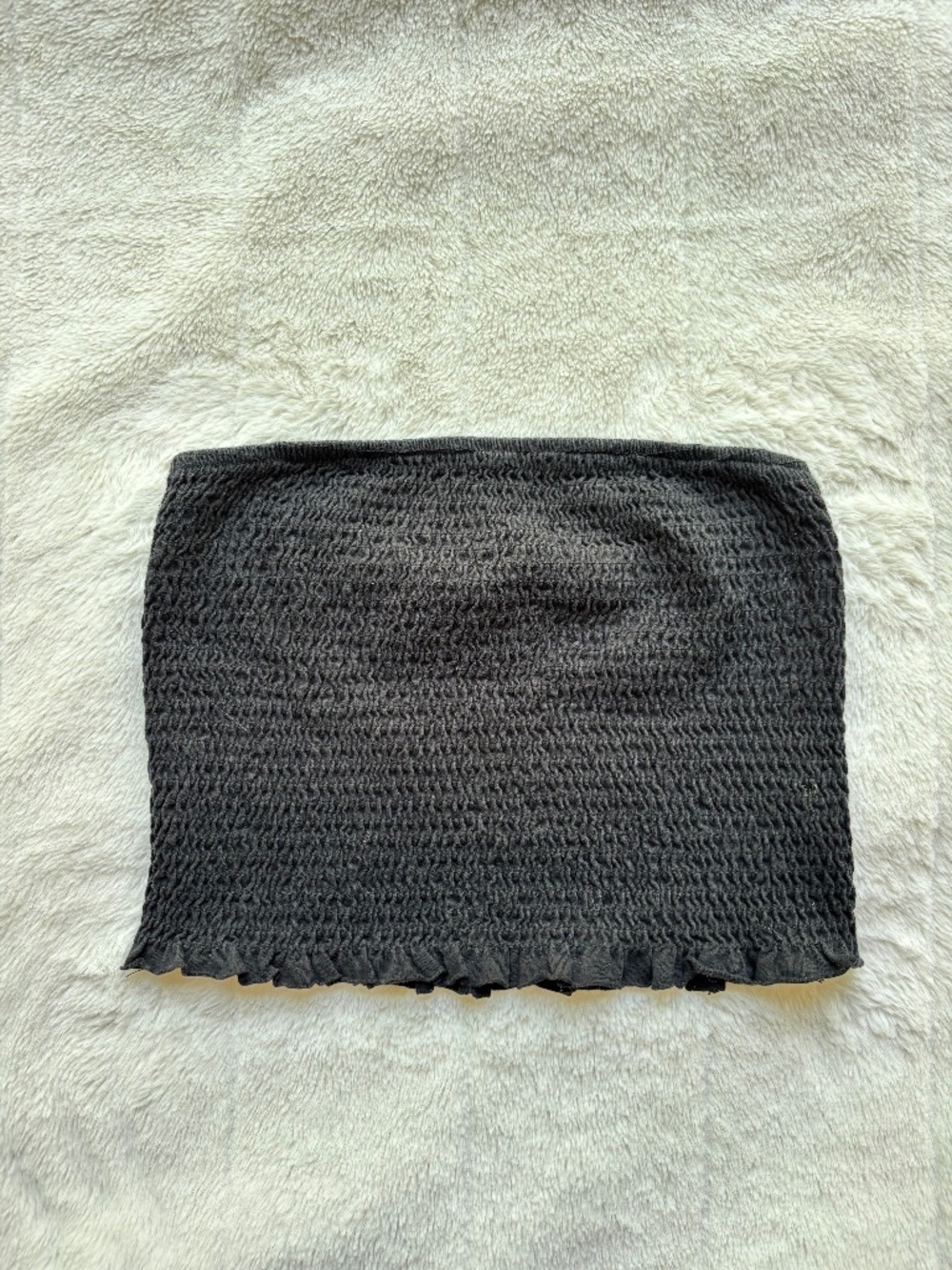 Garage Black Smocked Tube Top